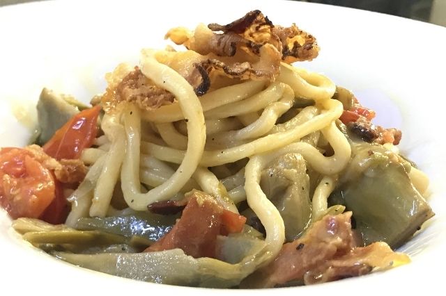 guanciale carciofi